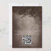 Brown Rustic Tree String Lights QR Code Wedding 招待状 (裏面)