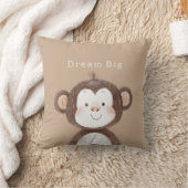 Brown Safari Dream Big Monkey クッション (ブランケット)