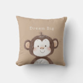Brown Safari Dream Big Monkey クッション (正面)