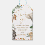 Brown Safari Wild One Baby Shower Thank You Card ギフトタグ (正面)