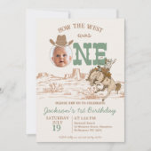 Brown Sage Boys How The West Was 1 St Birthday 招待状 (正面)