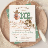 Brown Sage Boys How The West Was 1 St Birthday 招待状