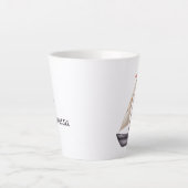Brown Sailing Boat and Name カフェラテマグ (正面)