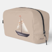 Brown Sailing Boat and Name on Beige ドップキット (右コーナー)