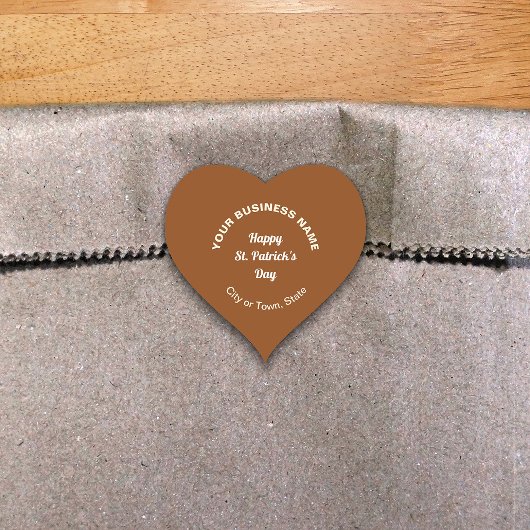 Brown Saint Patrick Business Heart Shape Sticker ハートシール