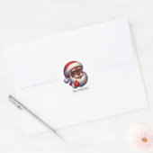 Brown Santa Christmas Stickers – Sheet of 20 ラウンドシール (封筒)