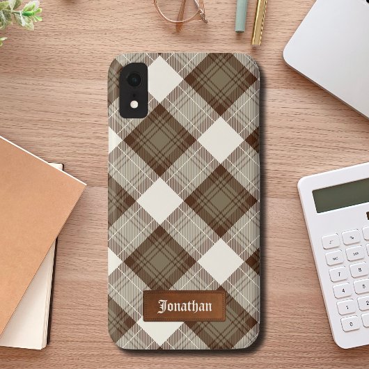 Brown Scottish Tartan Plaid Pattern Gift Case-Mate iPhoneケース