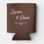 Brown Scriptミニマル結婚リスト 缶クーラー (正面)