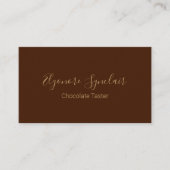 Brown Script Social Icon QR Code Chocolate Taster 名刺 (正面)