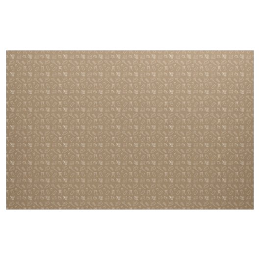 Brown Sewing Themed Pattern ファブリック (ヤード)