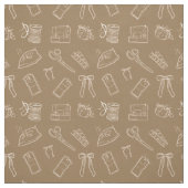 Brown Sewing Themed Pattern ファブリック (見本)
