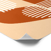 Brown Shapes and White Lines on a Beige Background ポスター (角)
