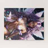 Brown Skin Fairy With Purple Hair ジグソーパズル (横)