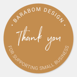 Brown Small Business Thank you packageシール ラウンドシール