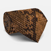Brown Snake Skin Print Neck Tie ネクタイ (ロール)