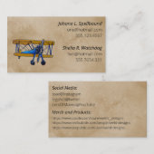 Brown Social introduction calling card-biplane 名刺 (正面/裏面)