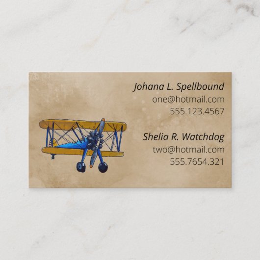 Brown Social introduction calling card-biplane 名刺 (正面)