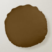 Brown Solid Color, Cushion, Simple, Modern, Netral ラウンドクッション (裏面)