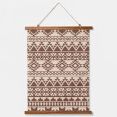 Brown Southwestern Aztec Geometric Rustic Tribal B 吊り下げ型タペストリー (正面)