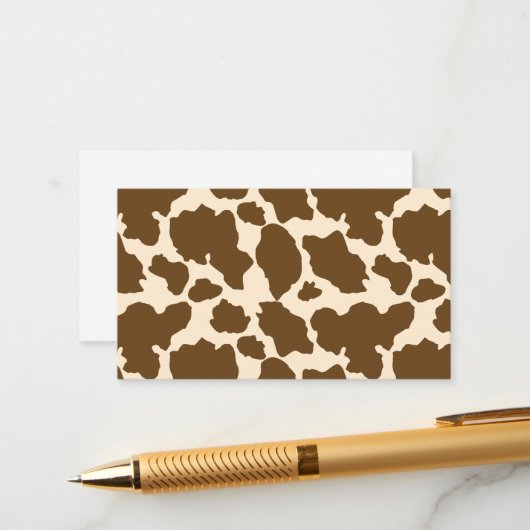 Brown Spots Cow Print Farmer Farm Animals Classy エンクロージャーカード (正面/裏面インサイチュ)