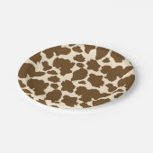 Brown Spots Cow Print Farmer Farm Animals Classy ペーパープレート (アングル)