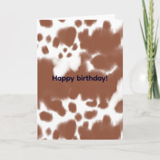 Brown spotted cow hide カード
