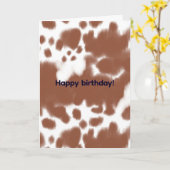 Brown spotted cow hide カード (黄色い花)