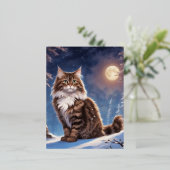 Brown spotted Sidelian Catウィザード、ファンタジー、 箔シーズンポストカード (立ち正面)