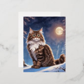 Brown spotted Sidelian Catウィザード、ファンタジー、 箔シーズンポストカード (正面/裏面)