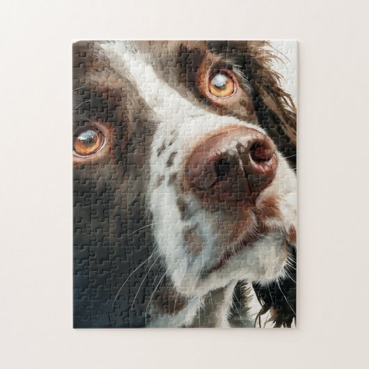 Brown springer spaniel portrait ジグソーパズル (縦)