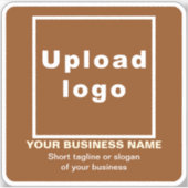 Brown Square Vinylステッカー上のビジネス向けタグライン シール (正面)