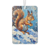 Brown Squirrel in the Snow カーエアーフレッシュナー (裏面)