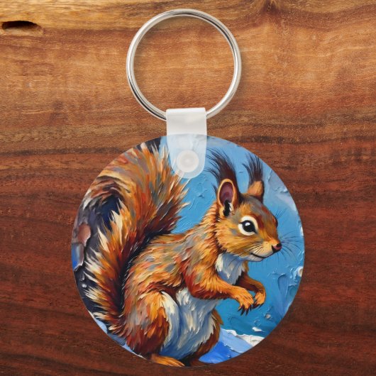Brown Squirrel in the Snow キーホルダー (裏面)