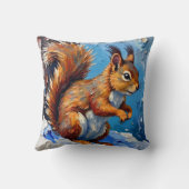 Brown Squirrel in the Snow クッション (裏面)