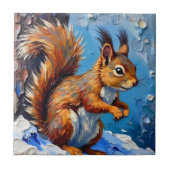 Brown Squirrel in the Snow タイル (正面)