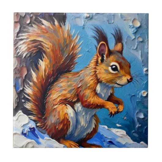 Brown Squirrel in the Snow タイル (正面)