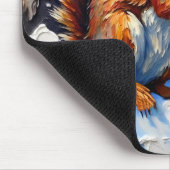 Brown Squirrel in the Snow マウスパッド (コーナー)