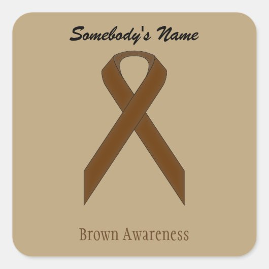 Brown Standard Ribbon by Kenneth Yoncich スクエアシール (正面)