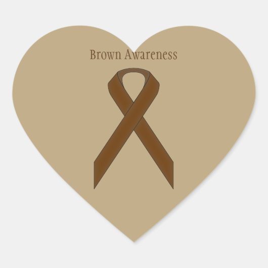 Brown Standard Ribbon by Kenneth Yoncich ハートシール (正面)