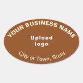 Brown Sticker上のBusiness Brand Oval Pattern文字 楕円形シール (正面)