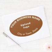 Brown Sticker上のBusiness Brand Oval Pattern文字 楕円形シール (封筒)
