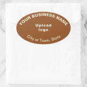 Brown Sticker上のBusiness Brand Oval Pattern文字 楕円形シール (バッグ)
