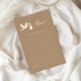 Brown Stork Baby Delivery Advice Game Card