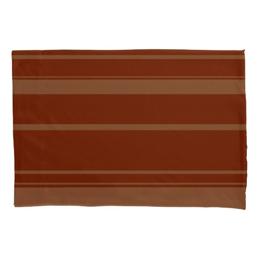 Brown Stripe Pattern Pillowcase 枕カバー (正面左)