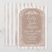 Brown Stripes GENDER REVEAL Cielito Lindo Talavera 招待状 (正面/裏面)