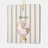 Brown Stripes Globe World セラミックオーナメント (左)