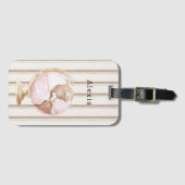 Brown Stripes Globe World ラゲッジタグ (正面横)