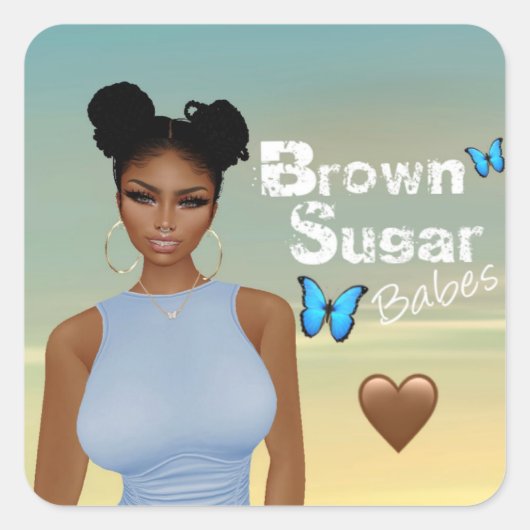 Brown Sugar Babes Stickers 3 スクエアシール (正面)