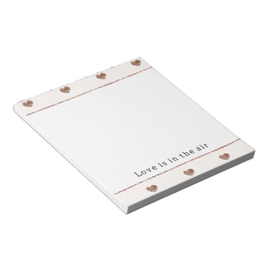 Brown Sugar Blush Pink Glitter Hearts  ノートパッド (アングル)