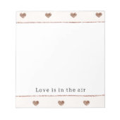 Brown Sugar Blush Pink Glitter Hearts  ノートパッド (正面)